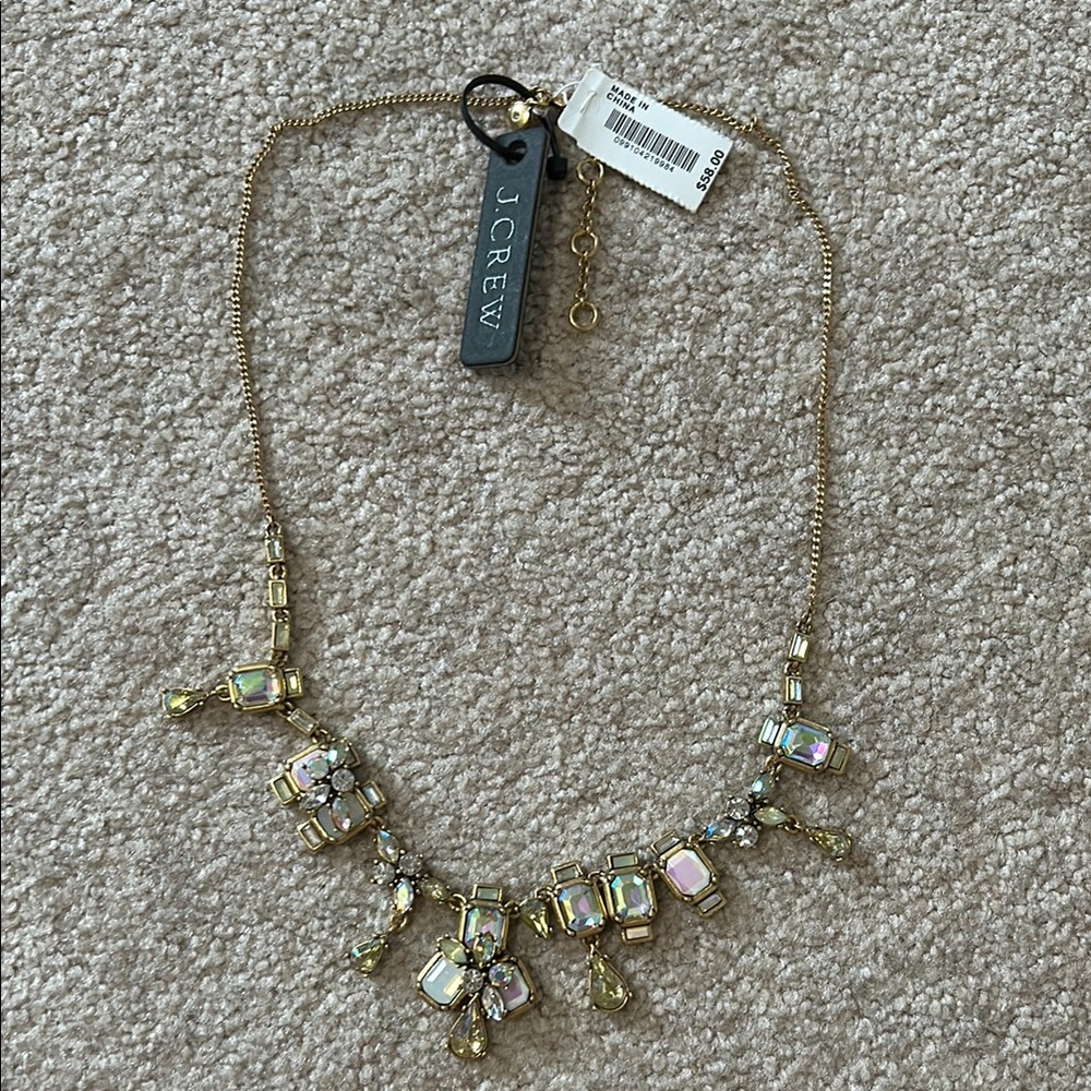 NWT J. Crew Gold and Iridescent Necklace